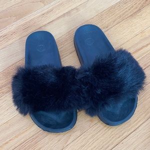 Urban outfitters black slippers, size 8